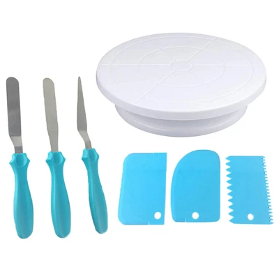 £16.78 • Buy  7 PCS/Set Cake Icing Tips Decorating Kit Backwerkzeuge Stand Turntable
