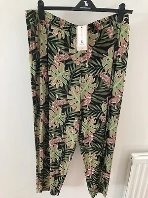 New Tu Maternity Trousers Safari Leopard Design Size 14 Palazzo Pants • £8.99