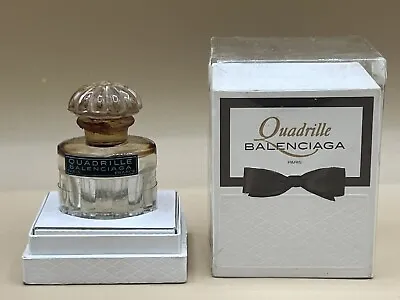 Vintage Quadrille Empty Glass Balenciaga Perfume Bottle 1/2 Oz. With Box - RARE • $27