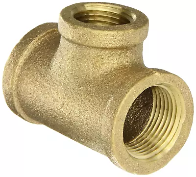 Red Brass Pipe Fitting Reducing Tee 3/4  X 3/4  X 1/2  Female Pipe NEW • $17.99