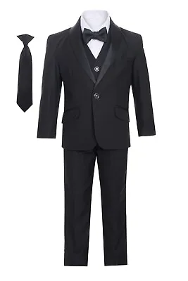 $79.99 • Buy Tuxedo Boys Slim Suits Gray Formal Wear Toddler Children Big Kids Wedding 5pc 
