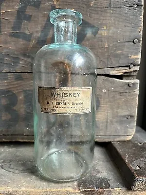 Vintage Early Whiskey Bottle Watertown Wi Wis Wisconsin Eberle Druggist • $74.99