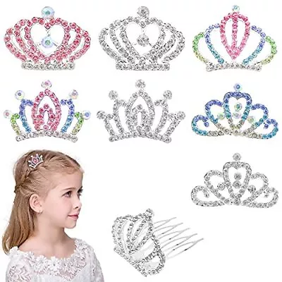 8 PCS Mini Crystal Rhinestone Princess Crown Hair Comb Shiny Rhinestone Tiara... • $16.82