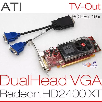 256 MB ATI Radeon HD2400 PCIe DUAL Head 2x VGA Graphic Card All Windows 7 8 -G13 • $37.15