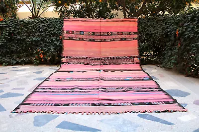 Pink Moroccan Rug Vintage Kilim Rug Moroccan Berber Rug Handmade Rug Carpet • $460