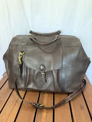 MULHOLLAND All Leather Vintage Authentic Duffle Bag Brown Leather Travel Bag • $395