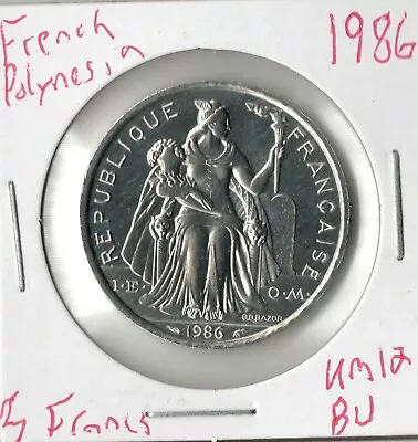 Coin French Polynesia 5 Francs 1986 KM12 • $2.39