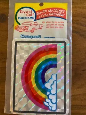 VINTAGE CRYSTAL CAL RAINBOW JEWEL 1970s AUTO WINDOW STICKER PEEL OFF PRISMATIX • $14.99