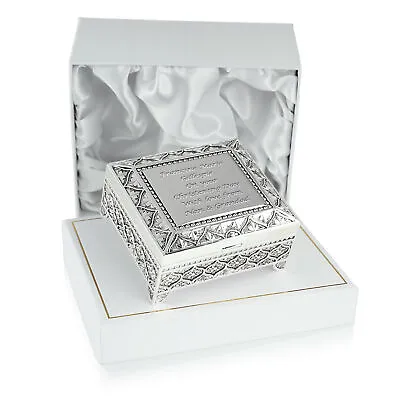 £24.99 • Buy Girls Christening Gifts Engraved Girl's Silver Plated Trinket Box Gift For Girl