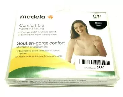 Medela Nursing Maternity Bra Comfort Non-Wire Seamless Adjustable Black S • $12.99