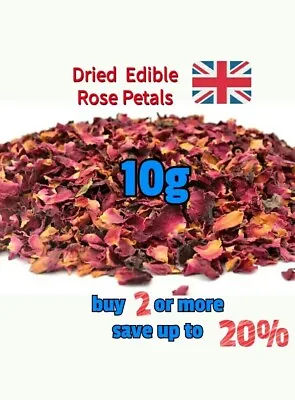 Rose Petals - Edible & Dried Premium Quality! 10g Buy 2 Or More Save Up To 20% • £2.69