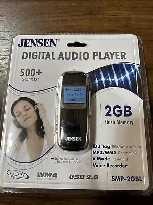 Jensen SMP-2GBL  (2 GB) Flash Memory Digital Media Audio MP3 Player New Sealed • $75