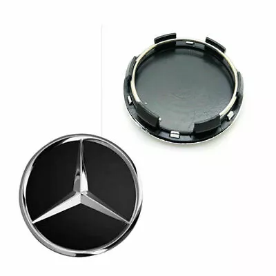 4PCS 60mm Mercedes-Benz Black/Gloss/Chrome Hub Cover Rim Cover Hub Cap-+ • $9.99