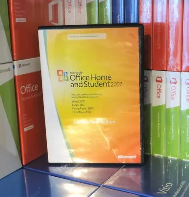 Microsoft Office 2007 Home Student 3 User DVD Word Excel Powerpoint Windows 10 • £34.99