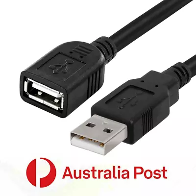 USB Extension Universal Data Cable Type A Male To Female Connection Cord Black • $7.90