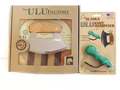 Alaska Ulu Knife And Chopping Bowl Set Bundle With Ulu Knife Sharpener This ... • $124.28