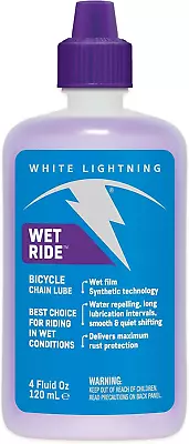 White Lightning Wet Ride Extreme Conditions Heavy Bicycle Chain Lube 4-Ounce Dr • $13.04