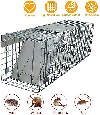 Humane Live Animal Trap Control Steel Cage 24  X 7.5  X 8.3  Raccoon Skunk Cat • $31.90