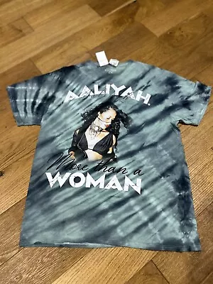 Aaliyah Shirt Womens Large Tie-Dye Green-Black More Than A Woman Tee Concert Y2K • £17.99