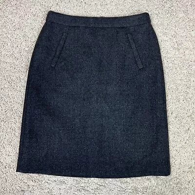 J Crew Wool Pencil Skirt Womens Size 6 Petite 6P Gray Back Zipper Lined NWT • $26.99