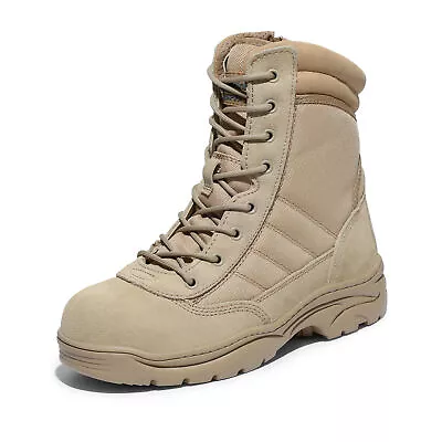 NORTIV 8 Men's Steel Toe Safety Work Boots Anti-Slip Military Tactical Wide Size • $49.99