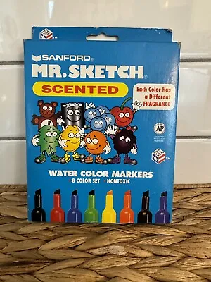 Vintage 90s Sanford Mr Sketch Scented Water Color Markers Works Set Of 8 NOS • $21.99