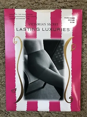 Vintage Victoria’s Secret Control Top Pantyhose Medium ~ Pure White • $4