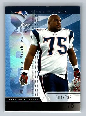 2004 SPx #190 Vince Wilfork Rookie Card RC #d 384/799 New England Patriots • $19.99