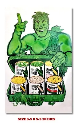 The 1960's Jolly Green Giant And Vegetables Old Ad Magnet  3.5 X 5.5   • £6.70