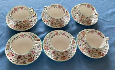 6 Minton Haddon Hall Teacups With Saucers • $40