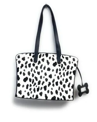 Disney 101 Dalmations Faux Fur Tote Handbag - Black & White Animal Print • $14