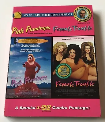 The JOHN WATERS Collection Vol. 3 OOP Pink Flamingos & Female Trouble (Uncut) • $34.95