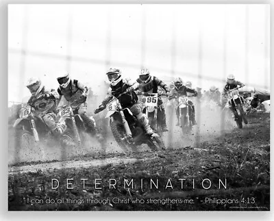 Motocross ATV Dirt Bike Guys Racing Boys Motivation Quotes Poster 11X14 Inches • $9.95