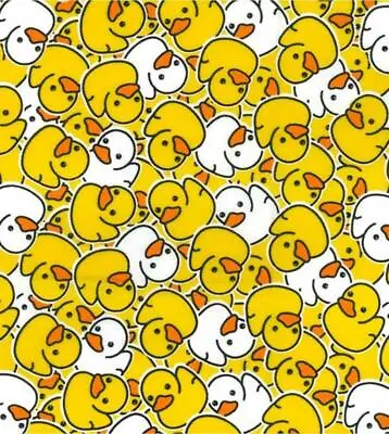 Printed Polycotton Craft Fabric Material - RUBBER DUCKS • £1.99