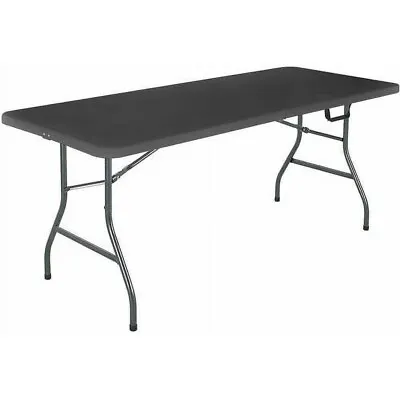 14678BKH1 6 Foot Centerfold Folding Table - Black • $49.99