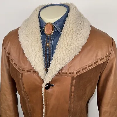 Pioneer Wear Coat Suede Leather Jacket Vtg 60s 70s Marlboro Man Rancher Mens 40 • $159.99