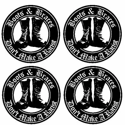£4.99 • Buy X8 Circular 75mm Vinyl Stickers Ska Skinhead Boots & Braces Antifa Sharp Oi Skin