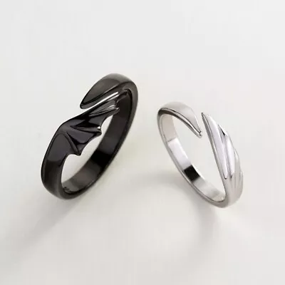2x Matching Rings For Woman Man Angel Devil Open Rings Adjustable Couple Rings • $14.23
