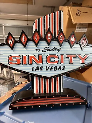Las Vegas 'WELCOME TO SIN CITY' LIGHTED SIGN- WORKS WELL • $68