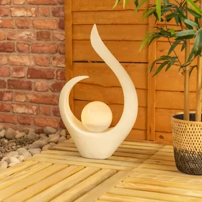 Large Abstract Garden Ornament Natural Outdoor Statue Solar Powered Path Patio • £24.99