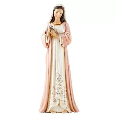 Madonna Of The Rose Figurine 8.25 H Virgin Mary Small Statue Virgin Mary D�cor • $76.99