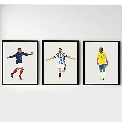 Set Of 3 MESSI/NEYMAR/MBAPPE - FIFA WORLD CUP LEGENDS - Digital Art Poster • $12.95