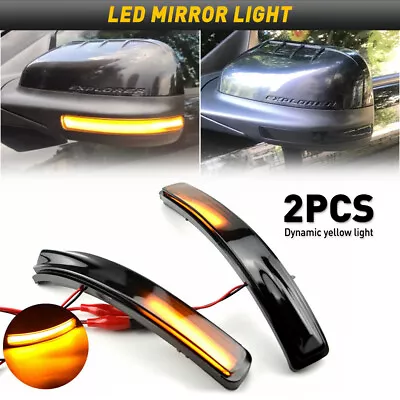 Sequential LED Smoked Side Mirror Turn Signal Lights For 2011-2019 Ford Explorer • $29.99