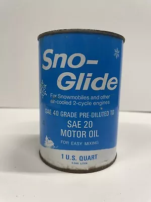 Vintage Sno Glide Snowmobile Chainsaw Seam Side Quart Humble Co Oil Can Tin • $24