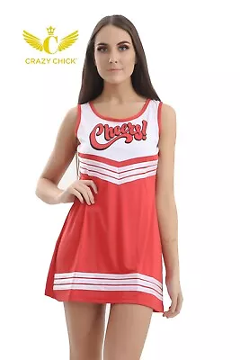 Ladies Cheerleader Fancy Dress Outfit Uniform High School Cheer Costume • £7.99