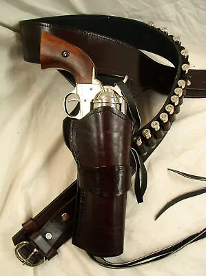 44 Magnum Ruger Redhawk Anaconda S&W 29 629 Western Leather Gun Holster Belt • $114.96