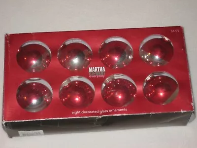 Martha Stewart Christmas Ornaments Red/Silver Glass Ball Sugarplum Dreams W/ Box • $9.99