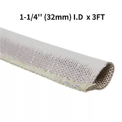 Insulation Sleeve Metallic Heat Shield Sleeve Wire Hose Protect Cover 1-1/4  3Ft • $9.30