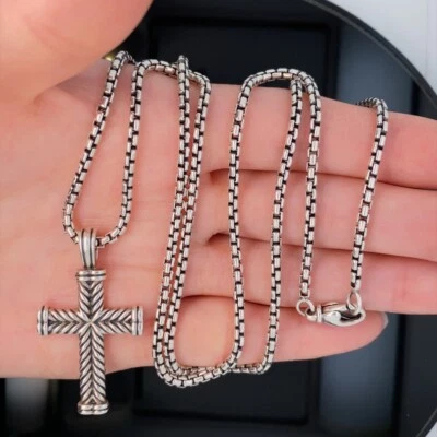 $7.50 • Buy David Yurman Sterling Silver Cross Pendant Necklace $750 Retail