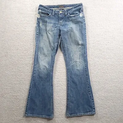 Vanity Bootcut Jeans Womens Sz 27x31 Low Rise Med Wash Measures 30x29.5 Stretch • $19.97